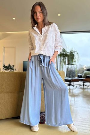 Perfect Chambray Palazzo Pant Light /15=